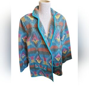 Vintage Bedford Fair Womens Sourhwestern Tapesty Blazer Size  XL